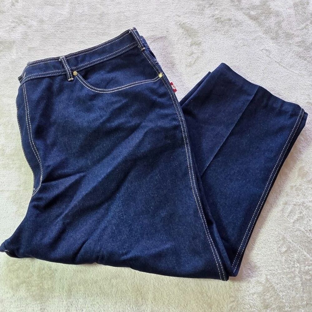 Braxton Stretch Mens Blue Straight Denim Jeans Pant Cotton Size 48 x 25 Actual